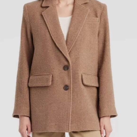 NWT Universal Thread Women’s Oversized Blazer Tan Casual Lightweight Jacket S - Picture 2 of 10